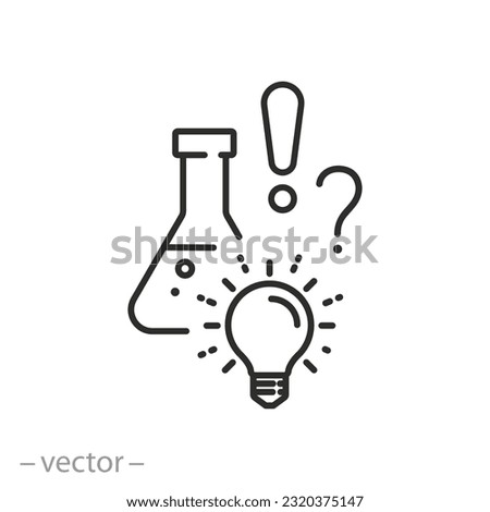 scientific supposition icon, hypothesis or assumption, thin line symbol - editable stroke vector illustration