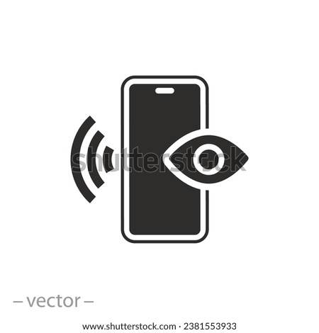 frequency phone display icon, screen refresh rate, flat symbol - editable stroke vector illustration