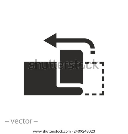 sticker open icon, peel off duct tape, flat symbol on white background - vector illustration