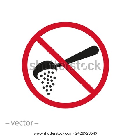 do not add to food icon, no sugar or salt, flat symbol - vector illustration