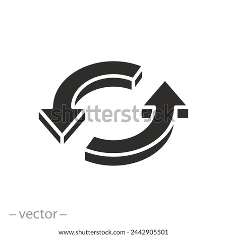 recycle round icon, spin, arrows circle, flat symbol on white background - vector illustration eps10