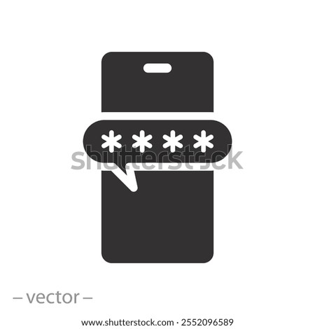 secure maximize protect in the account, activation two-factor authentication on the phone, icon, encrypted  password, flat vector illustration