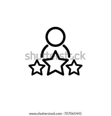 man and three stars icon