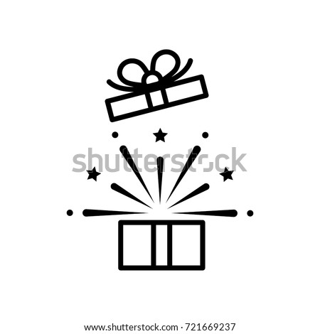 open gift box, icon vector