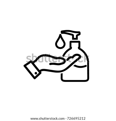 hand, liquid soap icon vector