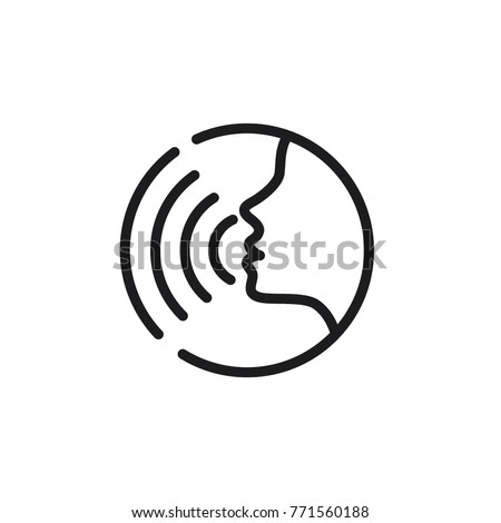 Voice command with sound waves icon vector