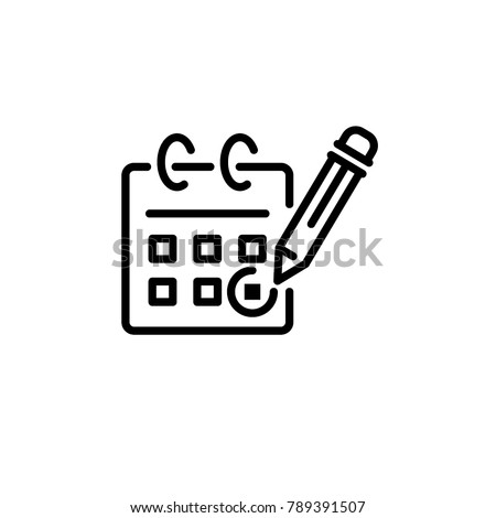 folding calendar with hourglass, icon vector