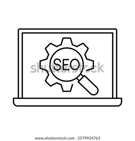 SEO Optimization – Laptop with SEO Text Representing Website Optimization