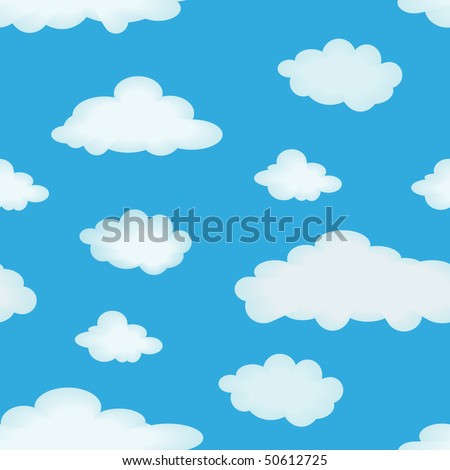 Abstract seamless pattern with clouds for background - vector illustration. You can use it to fill your own background.