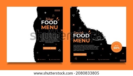 food menu social media templates. food flyer templates, promo, today food menu.