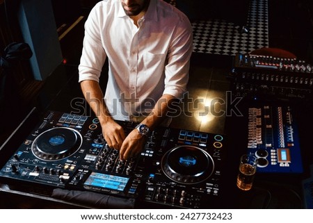Similar – Image, Stock Photo dj mixer controller.