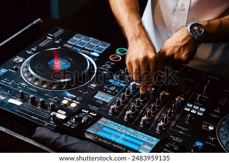 Image, Stock Photo dj mixer controller.