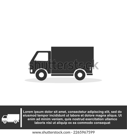 Truck pickup icon in black and white colour