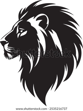 The sleek and minimalist lion face icon is in side view and is designed i. This simple yet powerful vector illustration is perfect for logos, branding, animal-themed projects, and minimalist design. 