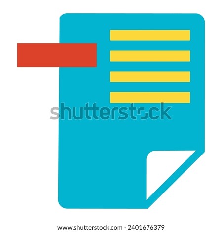 Excluding files and information from database. Document with minus sign, business process organization flat symbol. Simple flat color icon isolated on white background