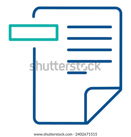 Document with minus sign, business process organization symbol. Excluding files and information from the database. Simple linear color icon isolated on white background