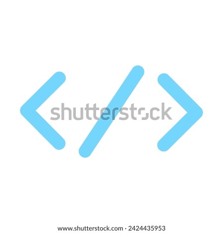 Quote character in programming. Mathematical sign angle brackets, abstract techno element for modern and retro technological design. Simple color vector pictogram isolated on white background