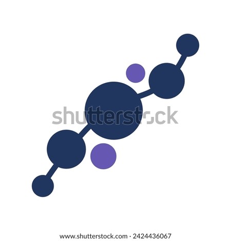 Structure, community, and block chain intersect. Unified group icon, abstract techno element for modern and retro technological design. Simple color vector pictogram isolated on white background