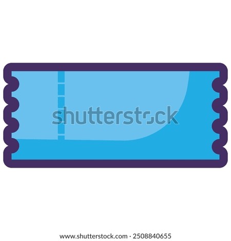 Paper ticket with perforated part. Sale coupon, shopping process flat element for modern and retro design. Simple color vector pictogram isolated on white background