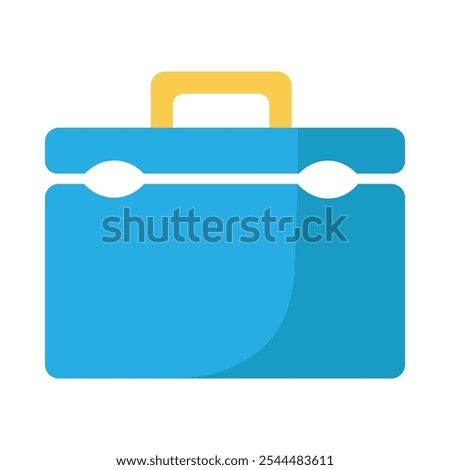 Closed suitcase of construction engineer with tools and devices icon. Box for storing and sorting important tools element. Simple flat vector isolated on white background