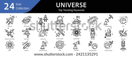 universe icons, space icon, Business, Science, Sci-fi Pictogram, Icon.