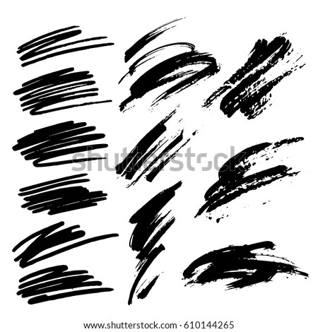 Vector Images Illustrations And Cliparts Grunge Paint Vector Painted Brush Strokes Texture Text Box Set Distress Stripes Backgrounds Hand Drawn Banner Label Frame Shapes Black Textured Design Elements Set Of Scratch Effect