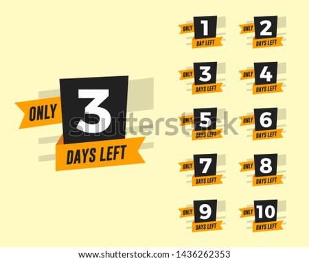 Number of days left with orange ribbon for promotional banner