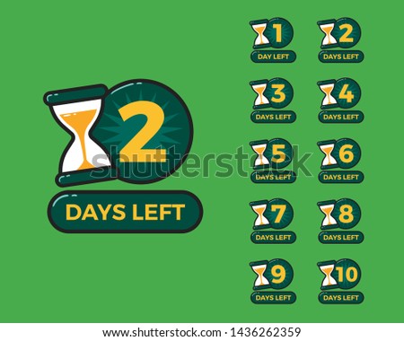 Number of days left with sand timer hourglass