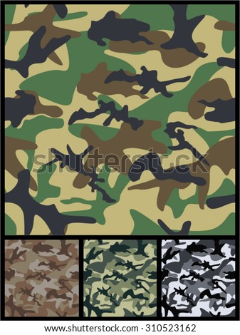 Seamless Military Camouflage Patterns for print or textile industry