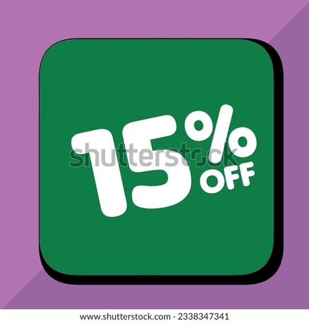 15% off per cent, percentage number in a colored circle, promotion, big sale, colorful background