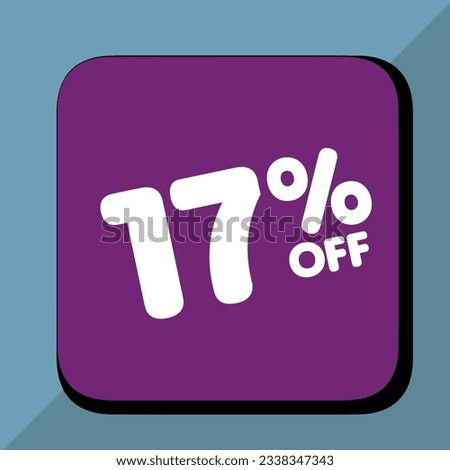 17% off per cent, percentage number in a colored circle, promotion, big sale, colorful background