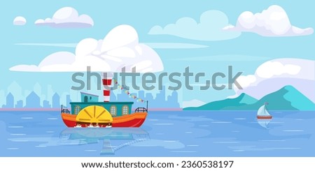 Similar – Image, Stock Photo Steamboat trip on Lake Starnberg