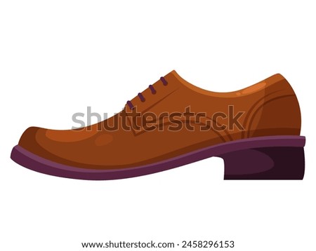 A single brown dress shoe, vector illustration, isolated on a white background, concept of fashion and apparel. Vector illustration