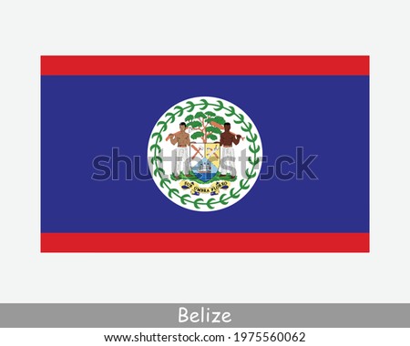 National Flag of Belize. Belizean Country Flag Detailed Banner. EPS Vector Illustration File