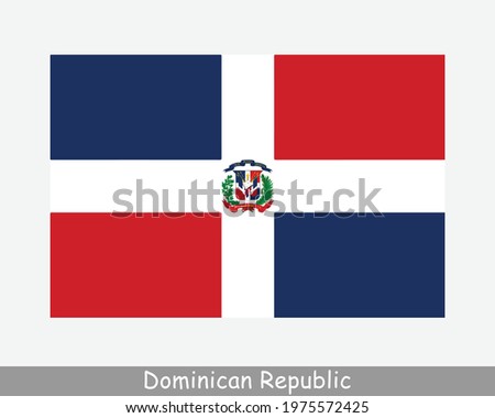 National Flag of the Dominican Republic. Dominican Republic Country Flag Detailed Banner. EPS Vector Illustration Cut File