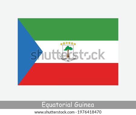 National Flag of Equatorial Guinea. Equatoguinean Country Flag. Republic of Equatorial Guinea Detailed Banner. EPS Vector Illustration File