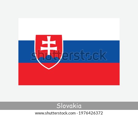 National Flag of Slovakia. Slovak Country Flag. Slovak Republic Detailed Banner. EPS Vector Illustration Cut File