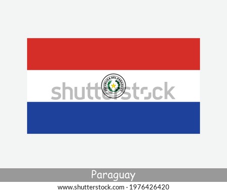 National Flag of Paraguay. Paraguayan Country Flag. Republic of Paraguay Detailed Banner. EPS Vector Illustration File