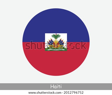 Haiti Round Circle Flag. Haitian Circular Button Banner Icon. EPS Vector