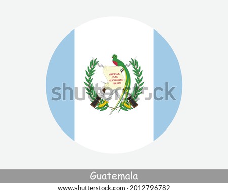 Guatemala Round Circle Flag. Guatemalan Circular Button Banner Icon. EPS Vector