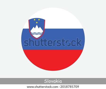 Slovenia Round Circle Flag. Slovene Circular Button Banner Icon. EPS Vector