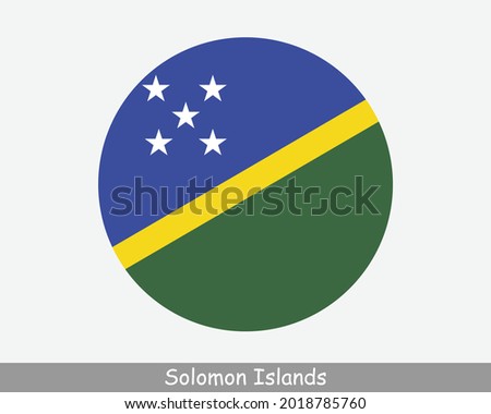 Solomon Islands Round Circle Flag. Solomon Islands Circular Button Banner Icon. EPS Vector