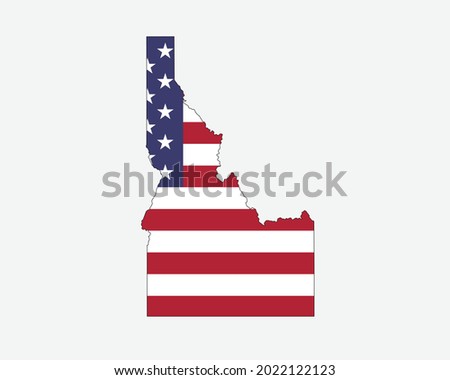 Idaho Map on American Flag. ID, USA State Map on US Flag. EPS Vector Graphic Clipart Icon