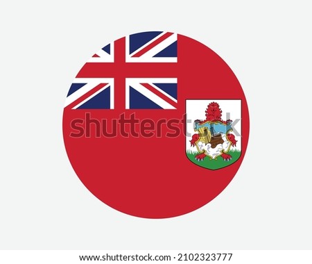 Bermuda Round Flag. The Bermudas or Somers Isles Circle Flag. British Overseas Territory Bermudian Circular Shape Button Banner. EPS Vector Illustration.