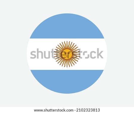 Argentina Round Country Flag. Circular Argentinian National Flag. Argentine Republic Circle Shape Button Banner. EPS Vector Illustration.