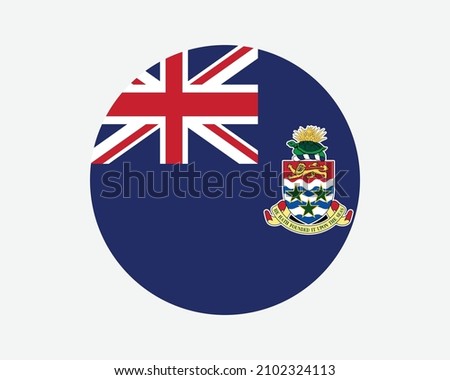 Cayman Islands Round Flag. Cayman Islands Circle Flag. British Overseas Territory Circular Shape Button Banner. EPS Vector Illustration.