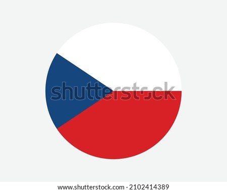 Czech Republic Round Country Flag. Circular Czechia National Flag. Bohemia Circle Shape Button Banner. EPS Vector Illustration.