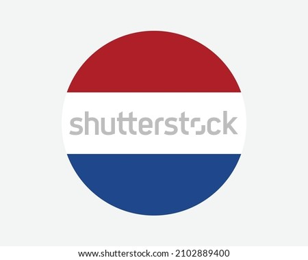 Netherlands Round Country Flag. Dutch Circle National Flag. Holland Circular Shape Button Banner. EPS Vector Illustration.