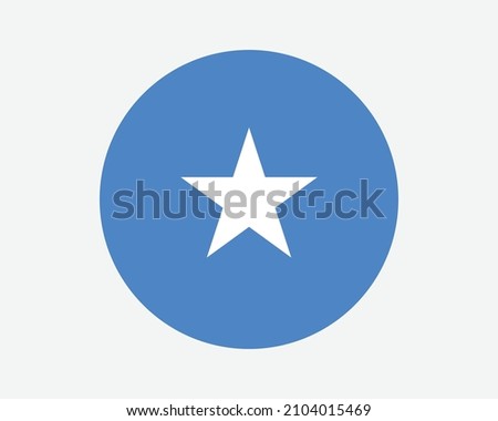 Somalia Round Country Flag. Somalia Circle National Flag. Federal Republic of Somalia Circular Shape Button Banner. EPS Vector Illustration.