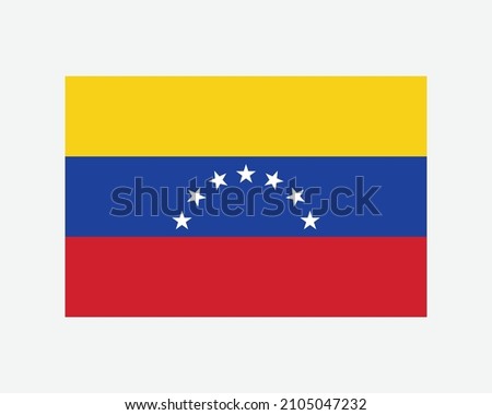 Venezuela 7 Star National Flag. Venezuelan Seven Stars Country Flag. Bolivarian Republic of Venezuela Detailed Banner. EPS Vector Illustration Cut File.